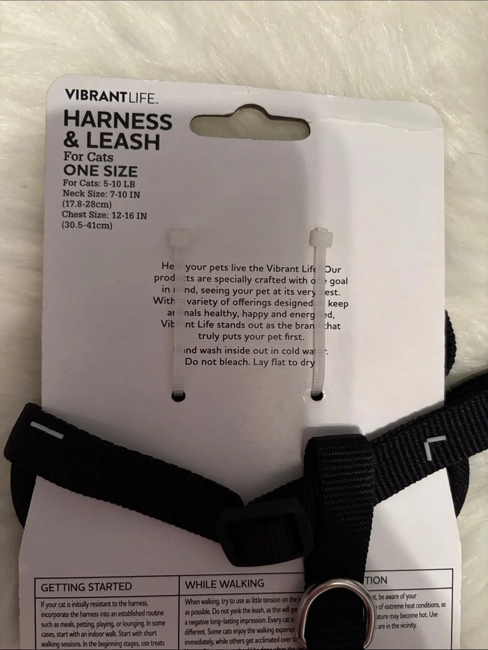 Vibrant Life Black Cat Mesh Harness & Leash Set